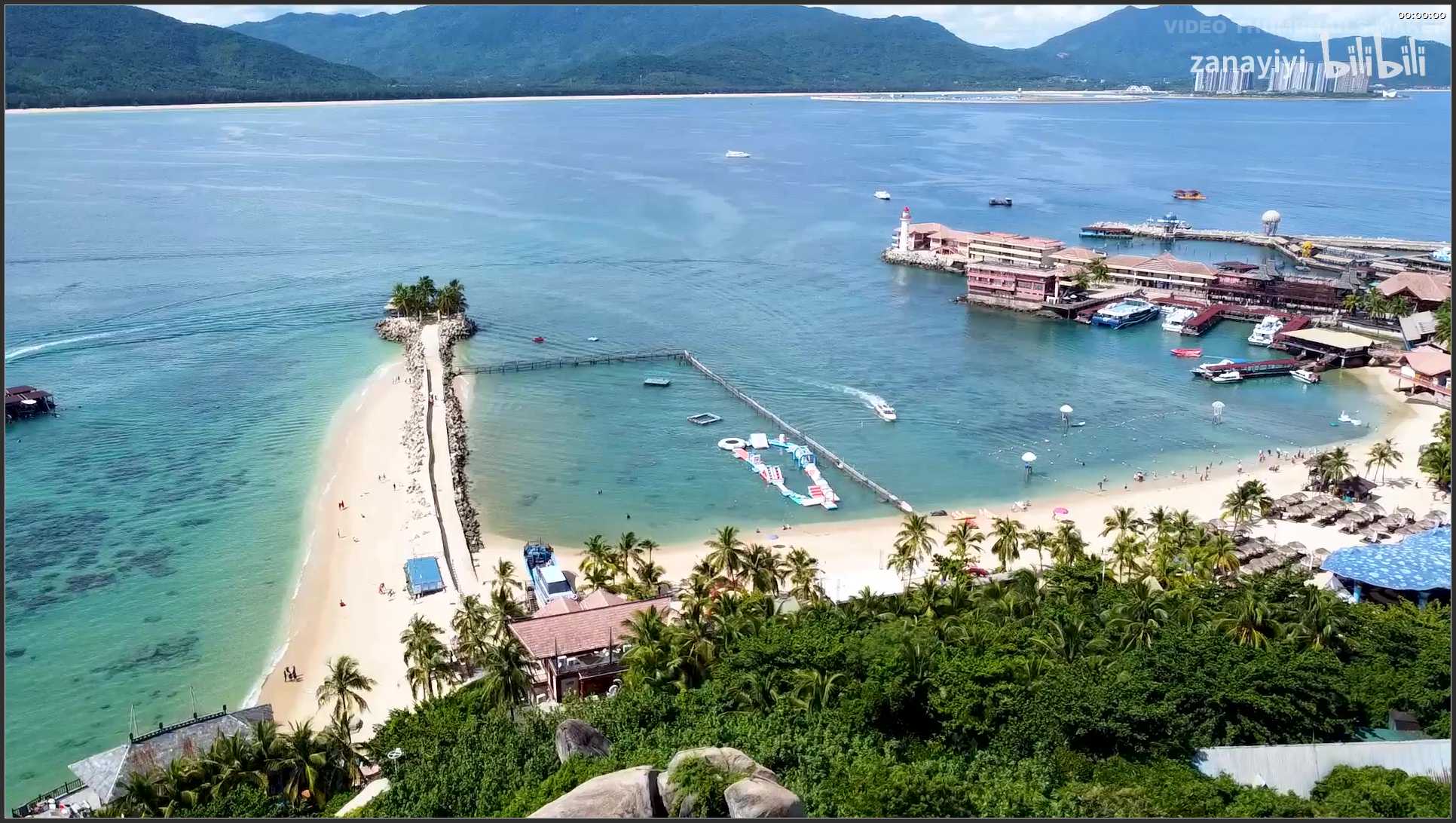 223 海南 航拍 分界洲岛蓝绿色的玻璃海