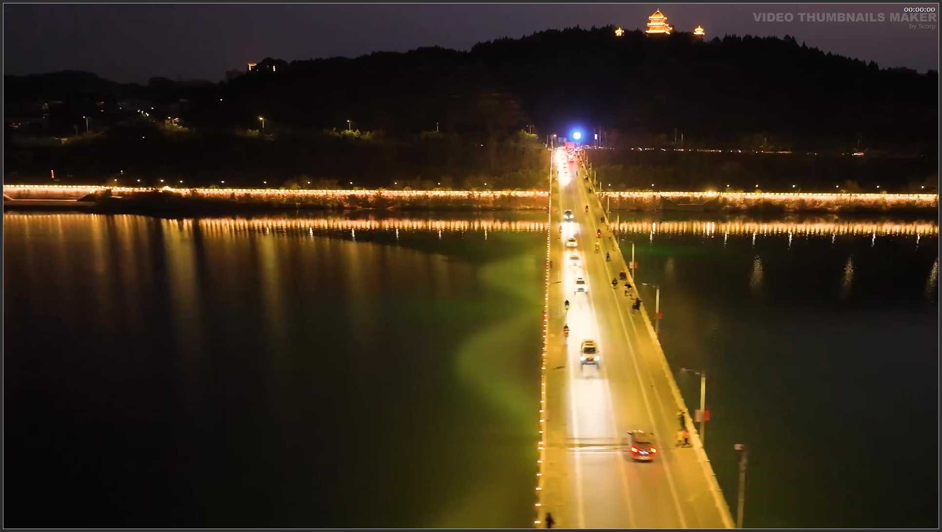 239 四川 航拍 古城阆中夜景