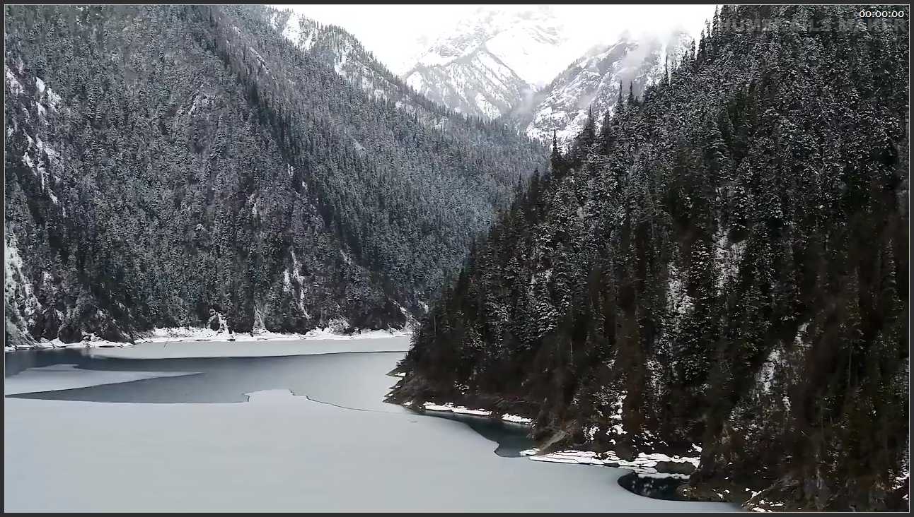 245 四川 航拍 冬季九寨沟
